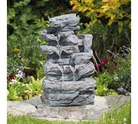 Garden Gear Cascading Led Rockfall Water Feature Indoor/outdoor Self Contained Ornament H45.5Cm