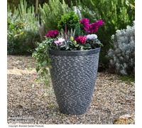 Garden Gear XL Cobblestone Planter 44cm Diameter x 57cm Height, Lightweight, UV & Frost Resistant, Pre-Drilled Drainage Holes, Durable Outdoor Garden Pot (1)