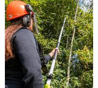 Garden Gear Cordless Telescopic Pole Chainsaw 2 x 20V Lithium-ion Batteries & Charger, 30° Adjustable Head 3m Extendable Reach 3.8kg Weight