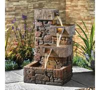 Garden Gear Serenity Cubic Cascading Pebble Wall Water Feature - Size: 79 x 46 x 49cm - Grey - Wilko