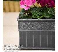 Garden Gear Trough Damask Lead Effect Planter - Size: 45 x 20 x 27cm - Grey - Wilko