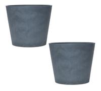 Stone Effect Planter - 30.5cm Dark Grey Lightweight Durable Design: Two