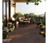 Garden Gear Decking Tiles Wood-Plastic Composite (Walnut Brown) - Pack Of 10