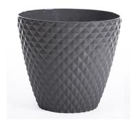 Garden Gear Diamond Planter 39.5cm Weatherproof Recycled Plastic Pot UV Resistant Frost Proof Patio Garden (Slate Grey x1)