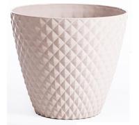 Garden Gear Diamond Planter 39.5cm Weatherproof Recycled Plastic Pot UV Resistant Frost Proof Patio Garden (Stone Ivory x1)