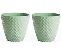 Garden Gear Diamond Planter Sage Green (D39.5 X H35Cm) X 2