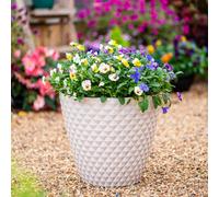 Garden Gear Diamond Planter Stone Ivory (D39.5 X H35Cm)