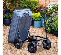 Garden Gear 75L Dump Truck Utility Trolley - Size: 74.5 x 52 x 103.5cm - Grey - Wilko
