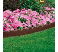 Garden Gear Flexi Curve Border Scallop Flexible Edging Stone Effect Eco Friendly Recycled Rubber Small Brick Edging (Earth X2)