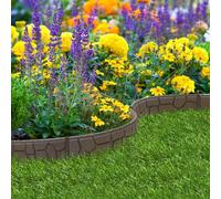 Garden Gear Garden Border Ez Edging Eco Friendly Stone Effect Recycled Rubber Tyre For Lawn & Patio (1 X 120Cm)