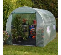 Garden Gear Garden Grow 2M X 2M Greenhouse Polytunnel, Powder Coated Steel Frame, Netted Windows, Durable Waterproof Pe Cover, Easy Assembly