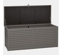 Garden Gear Grey Lockable Storage Patio Box with Sit-on Lid Weatherproof Polypropylene Secure Outdoor Seating (490 Litre Box)