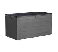Garden Gear Grey Lockable Storage Patio Box with Sit-on Lid Weatherproof Polypropylene Secure Outdoor Seating (680 Litre)