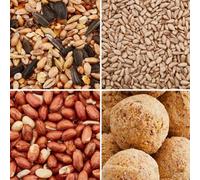 Garden Gear Happy Beaks Premium Wild Bird Food Seed Mix, Sunflower Seed, Aflatoxin Tested Peanuts & Suet Fat Balls Bird Food (51.75Kg)