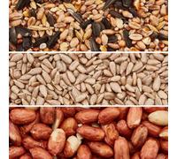 Garden Gear Happy Beaks Wild Bird Premium Feed Food Seed Mix High Energy No Mess Peanuts, Sunflower Seeds & All Season All Year Mix 38.25Kg