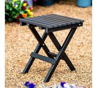 Garden Gear Hdpe Folding Side Table Outdoor Portable Garden Drink Snack Table Dark Grey Durable Lightweight Weather Resistant