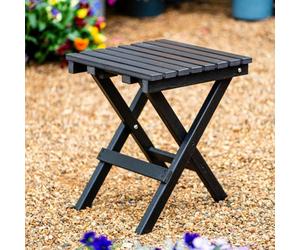 Garden Gear Hdpe Folding Side Table Outdoor Portable Garden Drink Snack Table Dark Grey Durable Lightweight Weather Resistant