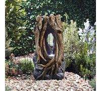 Garden Gear Hollow Tree Trunk Water Feature With Led Lights, Self-Contained, Weatherproof For Garden, Patio & Decking (Height 80.5Cm)