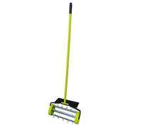 Garden Gear Rolling Lawn Aerator 36Cm Drum, 27 Steel Spikes, Puncture-Proof Wheels, Adjustable Height & Safety Guard