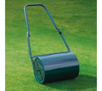 Garden Gear Lawn Roller Heavy Duty Galvanised Steel Manual Push Rolling Drum, Water Or Sand Filled, 30L