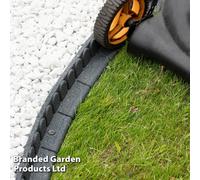 Garden Gear Lawnmower Friendly Flexi-Edge Border Curve Edging Stone Effect Eco Friendly Earth Coloured Recycled Rubber (Grey X4)