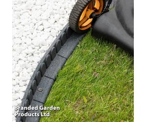 Garden Gear Lawnmower Friendly Flexi-Edge Border Curve Edging Stone Effect Eco Friendly Earth Coloured Recycled Rubber (Grey X12)