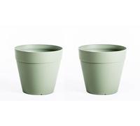 Garden Gear Lucena Matte Finish Pot Laurel Green (d30 X H27Cm) X 2, Green