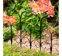 Garden Gear Metal Border Fencing Black Powder Coated Steel Edging Panels Path Flower Bed 8 Pack Alderley Scalloped Border
