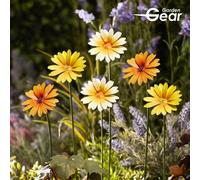 Garden Gear Metal Daisy Stakes, Decorative Multicolored Ornament, Outdoor Novelty Flowers For Pathways, Patios & Borders, Height 57Cm (Yellow)