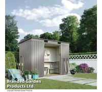Garden Gear Pent Metal Shed 6.6 X 3.9Ft Grey Aluminium, Grey