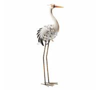 Garden Gear Metal Heron Garden Ornament, Cream