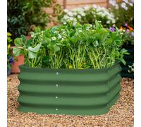 Garden Gear Metal Raised Bed for Home Garden, Durable Galvanised Steel, Patio Vegetable Planter, Herb Flower Growing Bed, Weatherproof Green (Medium x2)