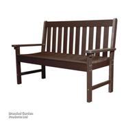 Garden Gear Wood Effect HDPE Garden Bench Walnut, Brown