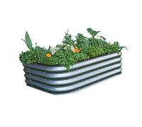Garden Gear Original Veggie Bed Raised Vegetable Flower Steel Planter Trough Grow Bed Box Set up Six Shapes Outdoor Herb Garden (Steel Planter x1)