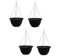 Thompson & Morgan 4 x Plastic Hanging Basket 14 inch, Black
