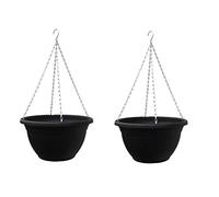 Thompson & Morgan 2 x Plastic Hanging Basket 14 inch, Black