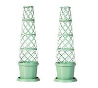 Garden Gear Plant Pot Tower Planter & Flower Climbing Frame, Height 130cm, Weather-Resistant in Mayan Blue or Pistachio Green (2, Pistachio Green)