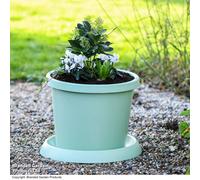 Garden Gear Plastic Flowerpot With Saucer Pistachio Green
