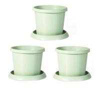 Garden Gear Plastic Flowerpot With Saucer Pistachio Green X 3