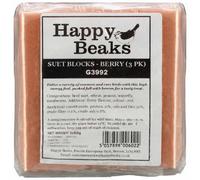 Garden Gear Premium High Energy Suet Blocks Berry Flavour Garden Bird Feed Treat Happy Beaks (6 Pack)