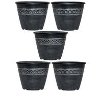 Garden Gear Classic Roman-Greco Design Planter Patio Flower Pot 27.5cm Diameter x 22cm Height Lightweight Pre-Drilled Drainage Holes (5)
