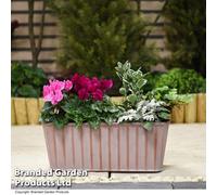 Garden Gear Rust Effect Metal Trough Durable Flower Pot Lightweight Planter UV & Frost Resistant 38cm x 17cm x 15cm 4 Pre-Drilled Drainage Holes (3)