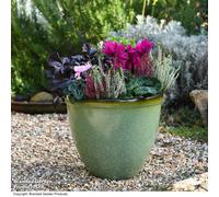 Garden Gear Sage Green Bell Glazed Planter, 39.5cm, Lightweight, UV & Frost Resistant, Pre-Drilled Drainage (2)