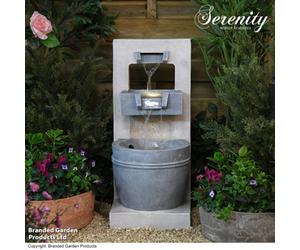 Garden Gear Serenity Cascading Bowl Water Feature With Led Lighting Mains Power Self Contained