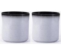 Garden Gear Slate/Black Glazed Cylinder Planter Flower Pot, UV & Frost Resistant, Premium Laser-Glazed Finish, Eco-Friendly, 4 Drainage Holes, Multiple Sizes (2, 26cm Planter)