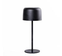 Garden Gear Solar Metal Table Touch Lamp - Waterproof, USB & Solar Powered, 3 Brightness Levels, LED, Cordless Outdoor & Indoor Light, Matte Finish, Non-Slip Base - Onyx Black/White (Black)