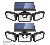 Garden Gear High-Performance Solar-Powered Motion Sensor Security Light 74 LEDs Adjustable Lamp Heads, Remote Control and Weatherproof IP65 Design (2)