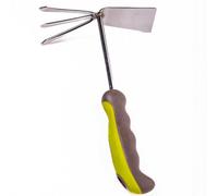 Garden Gear Stainless Steel Hand Hoe + Rake, Green