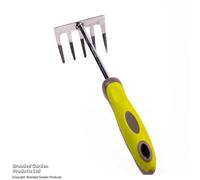 Garden Gear Stainless Steel Hand Rake - Size: 5 x 32 x 10cm - Green - Wilko