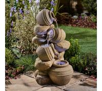 Garden Gear Serenity Cascading Tipping Pots Water Feature, Brown